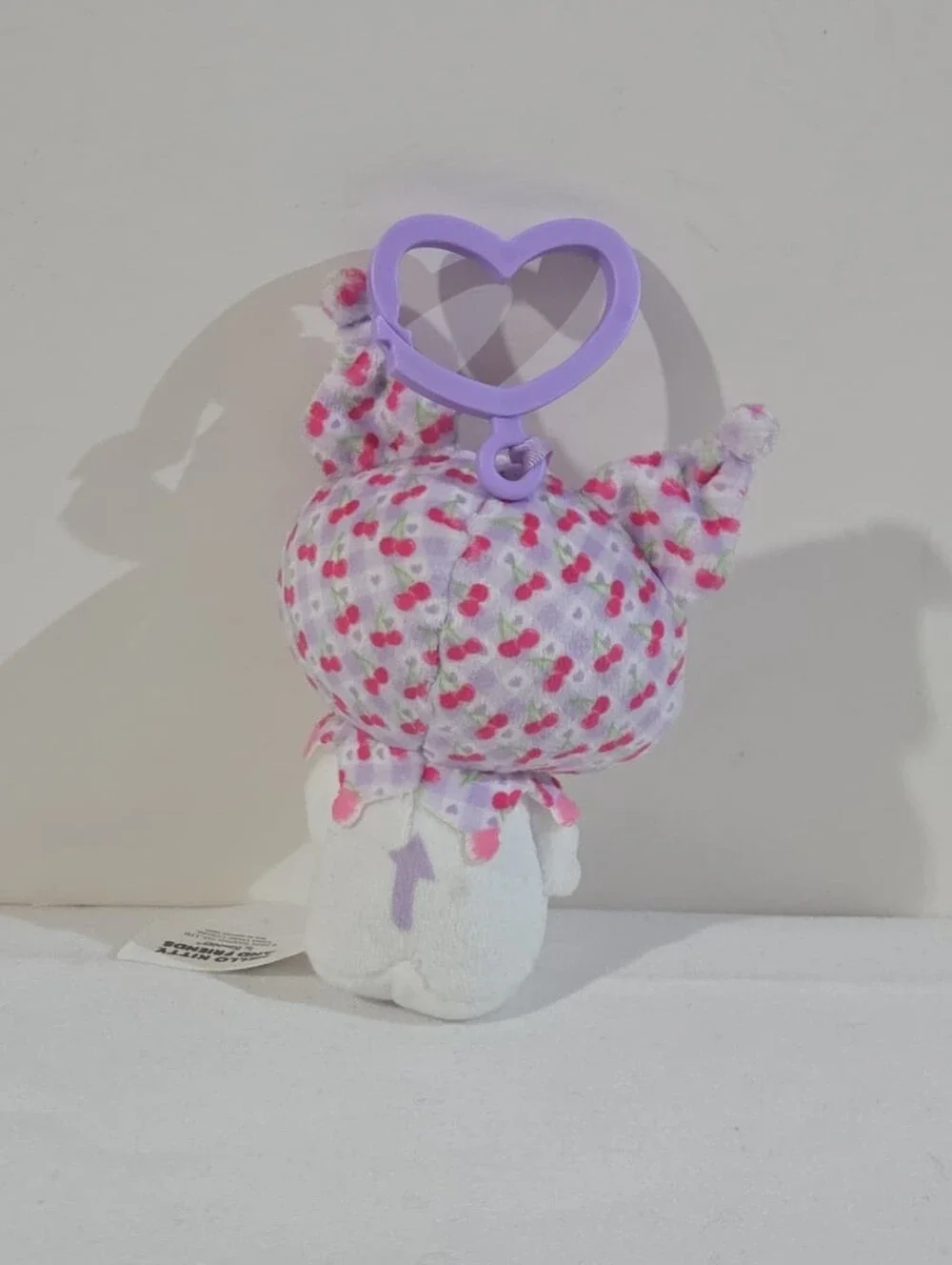 cherry pattern Kuromi plushie keychain